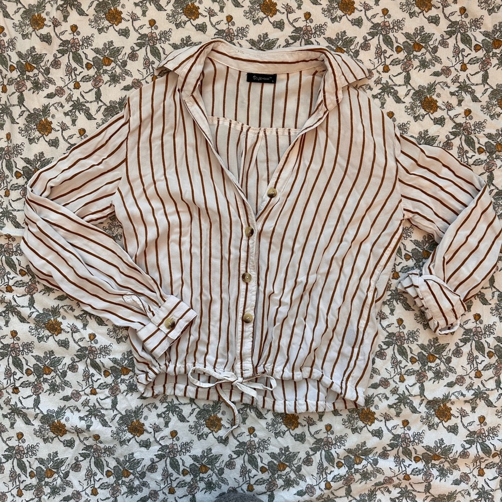 Business Casual Striped Blouse